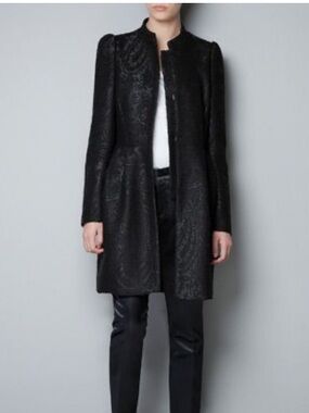 Anne Fontaine Black Lace Zip Jacket Blazer Dressy. Size 40/6US.